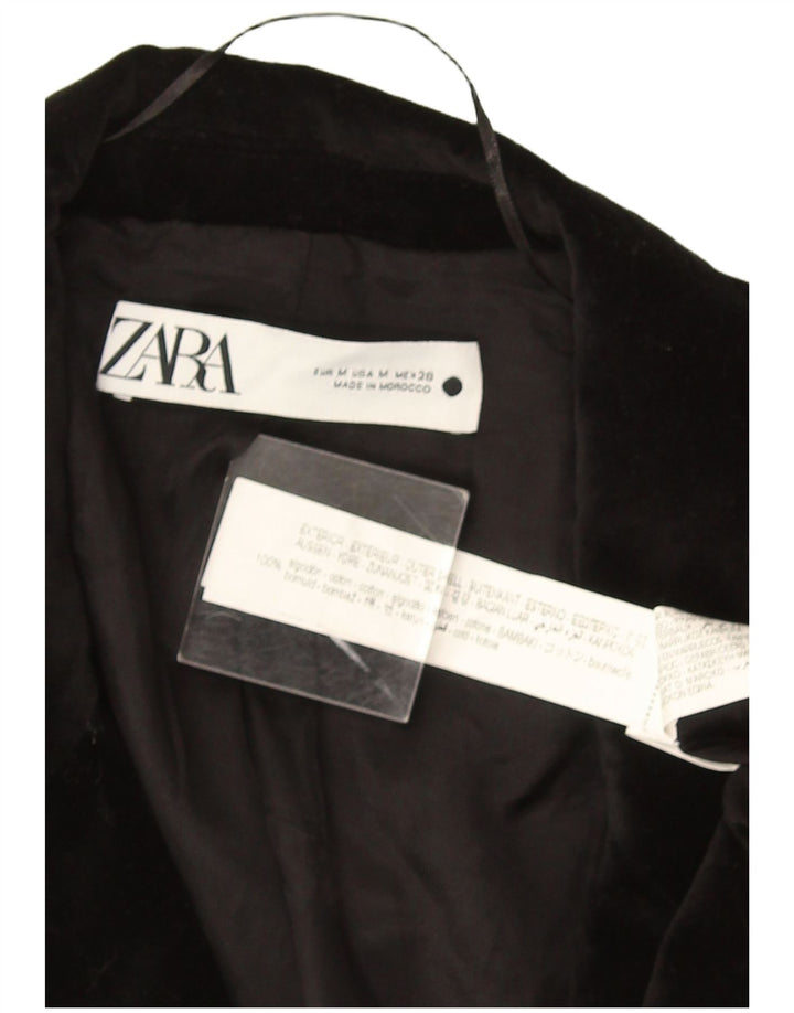 Zara Herren-Blazer aus Samt mit 2 Knöpfen, Gr. 38, mittelschwarz, Baumwolle