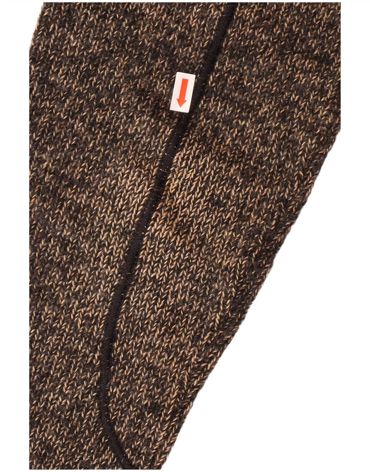 TRUSSARDI Herren-Pullover mit Reißverschluss am Hals, Mittelbraun geflecktes Acryl