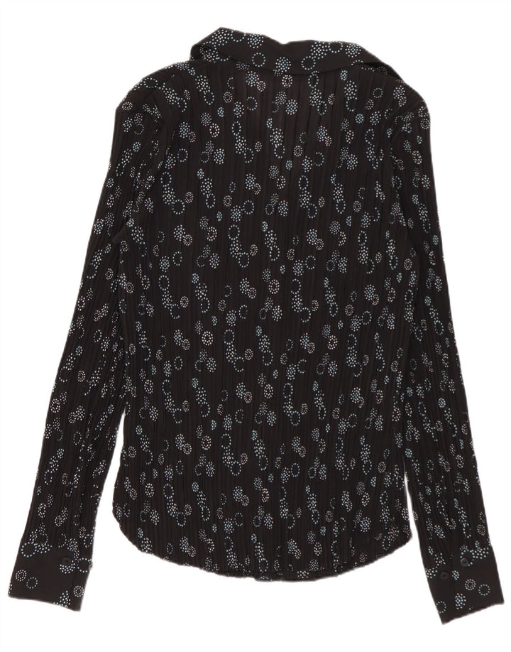 Marks & Spencer Damen-Hemdbluse, Größe S, Schwarz, geometrisch, Polyester