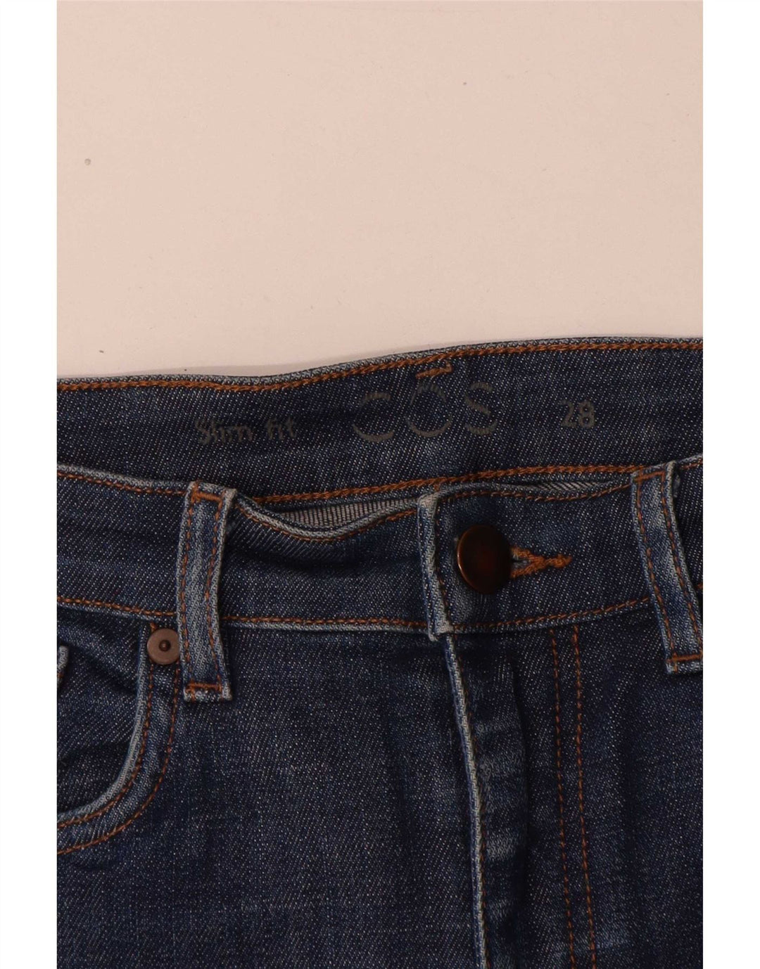 Cos Damen Slim Jeans W28 L29 Blaue Baumwolle