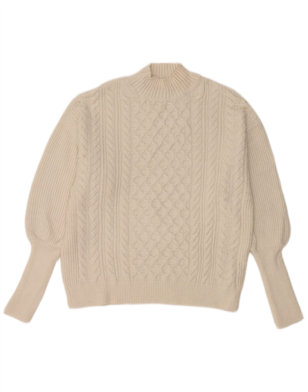 Marks & Spencer Damen-Pullover mit Rollkragen, UK 14, Mittelweiß