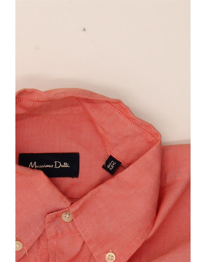 MASSIMO DUTTI Mens Shirt Size 42 Large Pink Cotton