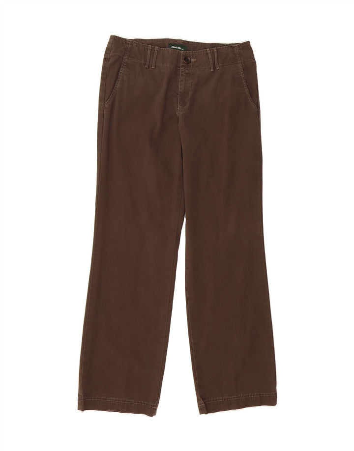 EDDIE BAUER Womens Straight Chino Trousers US 6 Medium W32 L31 Brown Vintage Eddie Bauer and Second-Hand Eddie Bauer from Messina Hembry 