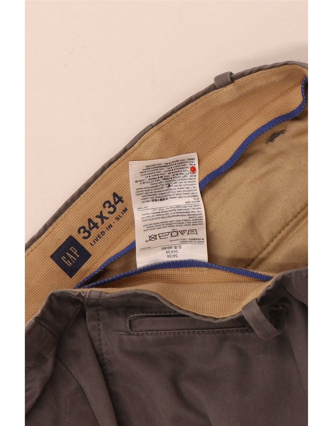 Gap Slim Chino-Hose für Herren, W34, L34, Grau