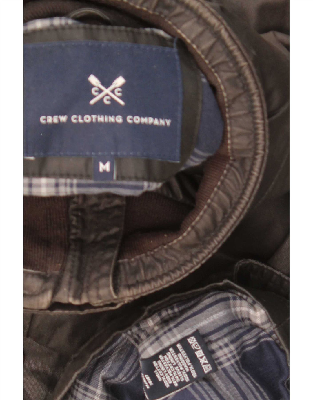 Crew Clothing Herrenjacke aus gewachster Baumwolle, UK 38, mittlere schwarze Baumwolle