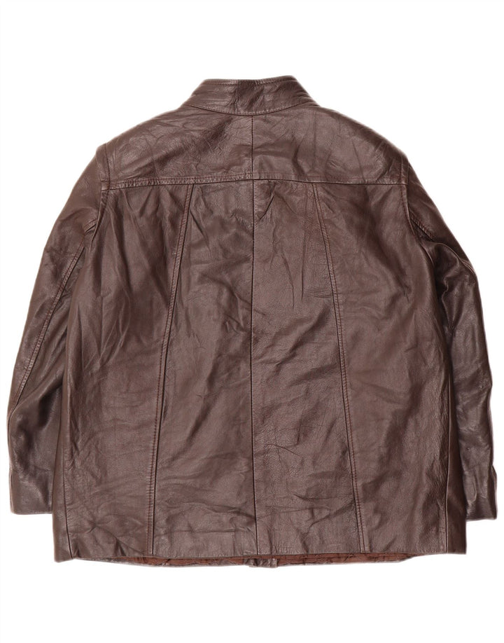 Vintage Damen Lederjacke UK 18 XL Braunes Leder