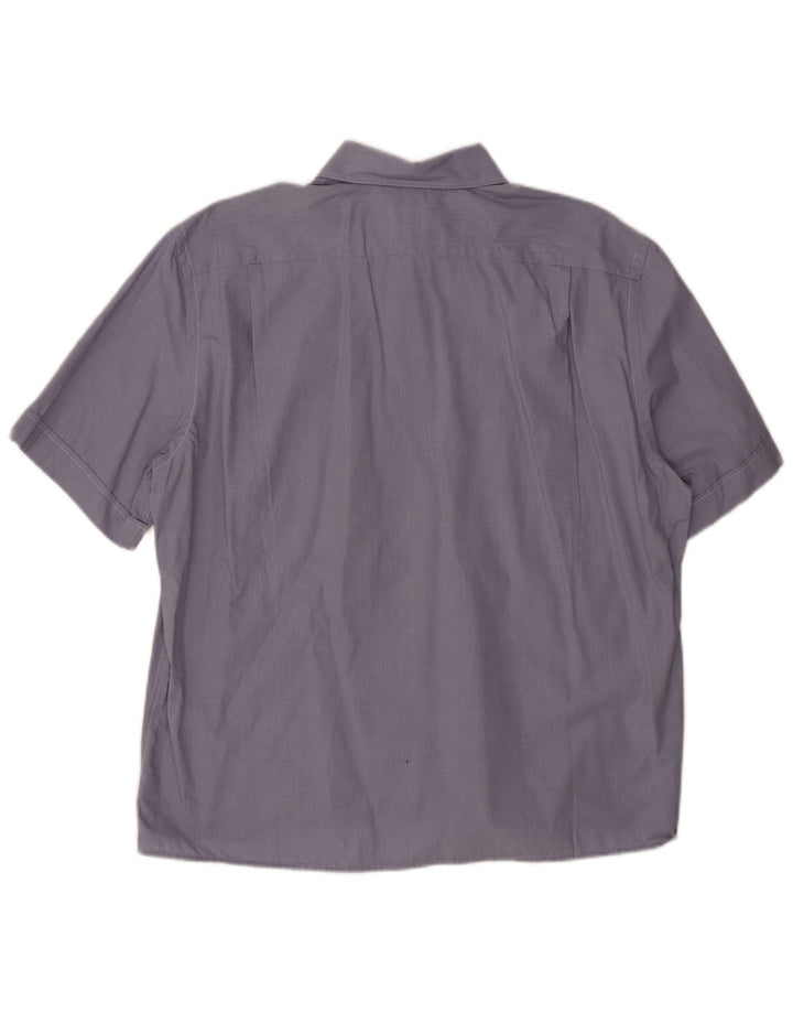 Lacoste Herren-Kurzarmhemd, Größe 42, große blaue Baumwolle