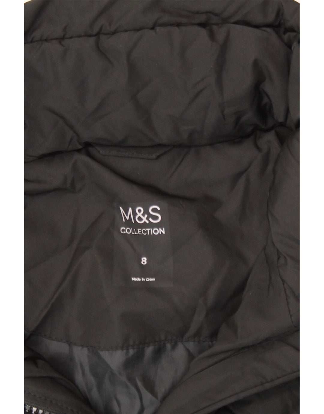 Marks & Spencer Wattierte Damenjacke mit Kapuze, UK 8, Größe S, Schwarz, Polyester