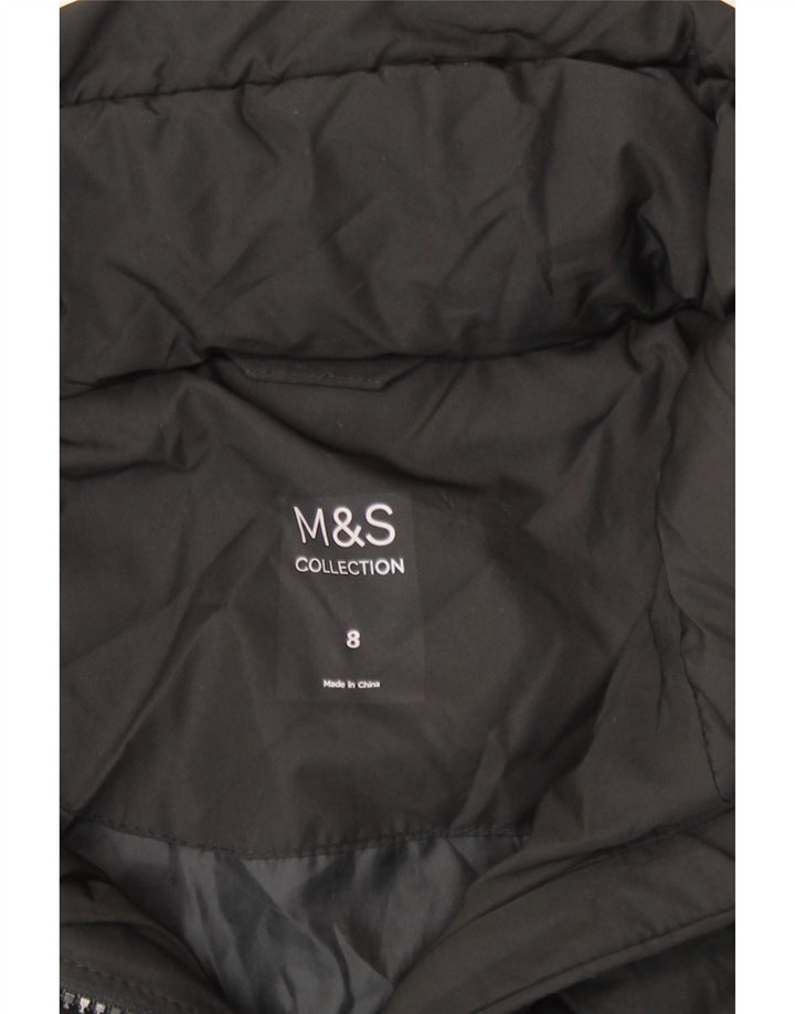Marks & Spencer Wattierte Damenjacke mit Kapuze, UK 8, Größe S, Schwarz, Polyester