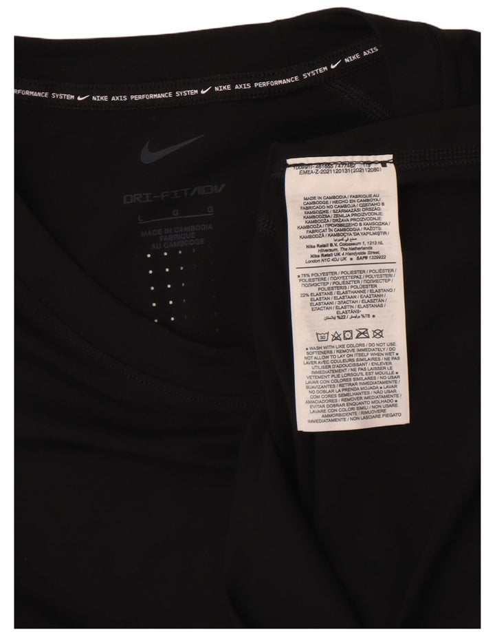 Nike Herren Dri Fit T-Shirt Top Large Schwarz Polyester