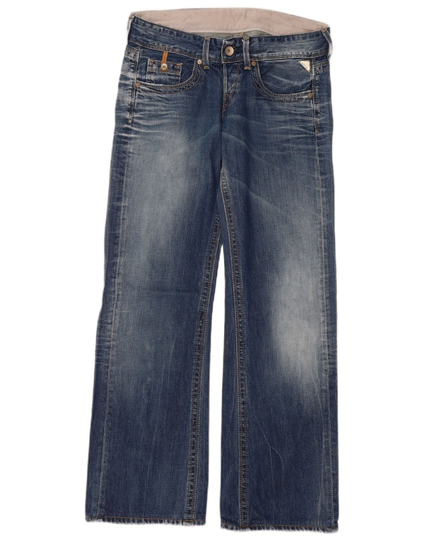 REPLAY Damen Jeans mit weitem Bein W32 L31 Blau