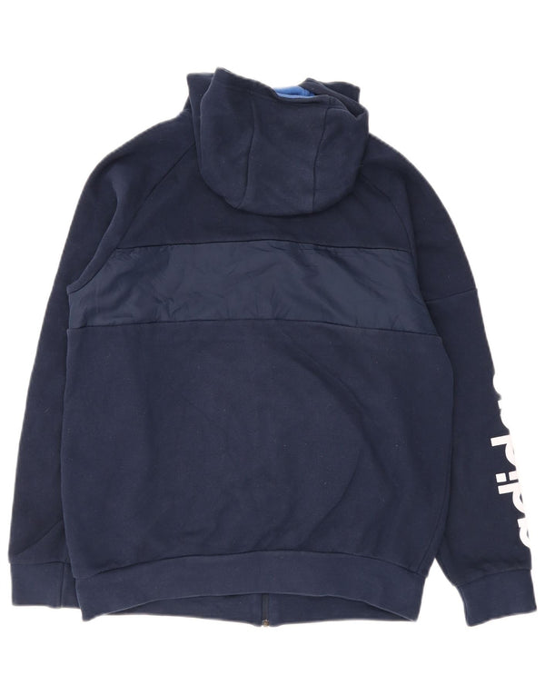 Adidas Jungen Kapuzenpullover mit grafischem Reißverschluss, 14–15 Jahre, Marineblau, Farbblock