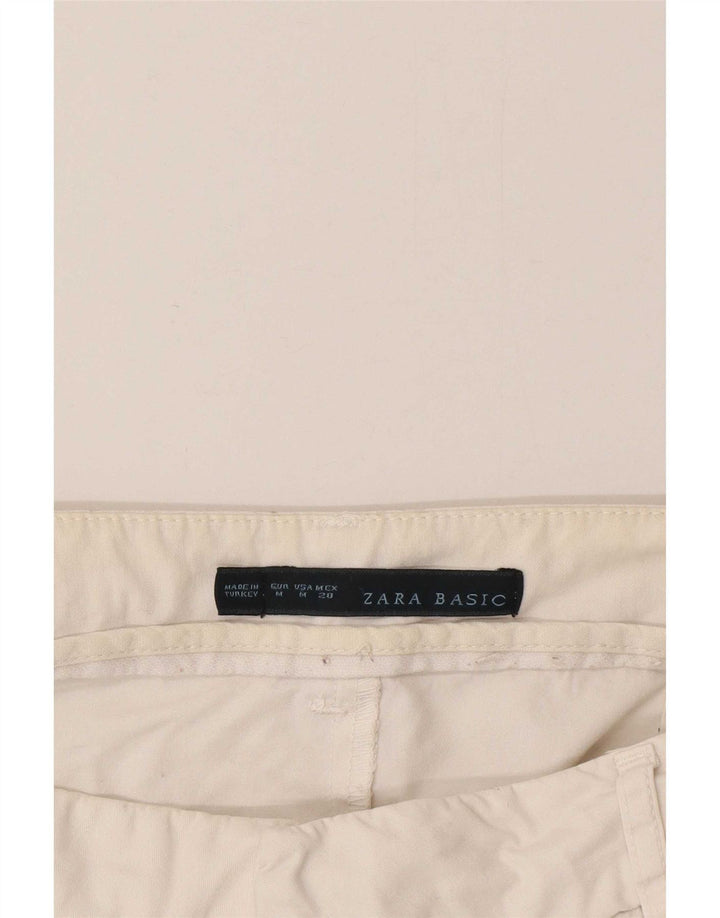 Zara Slim Chino-Hose für Damen, Größe M, W32, L30, weiße Baumwolle