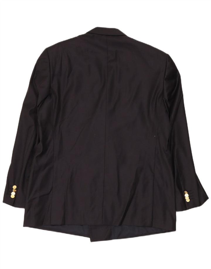 VINTAGE Herren Zweireihiger Blazer Jacke UK 40 Large Marineblau