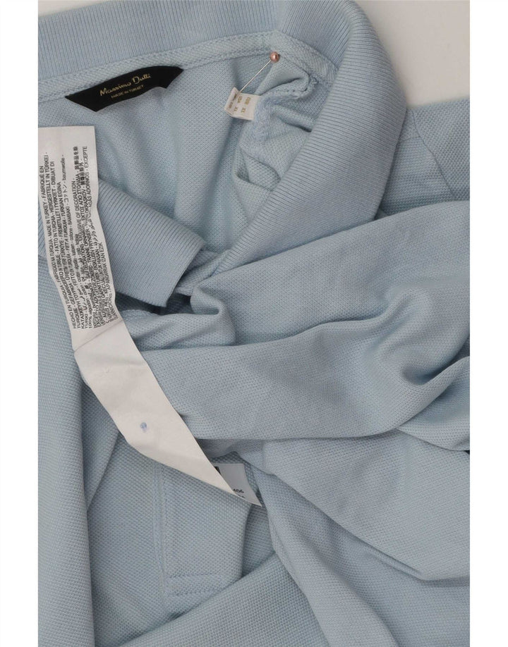 Massimo Dutti Herren Poloshirt XL Blau Baumwolle