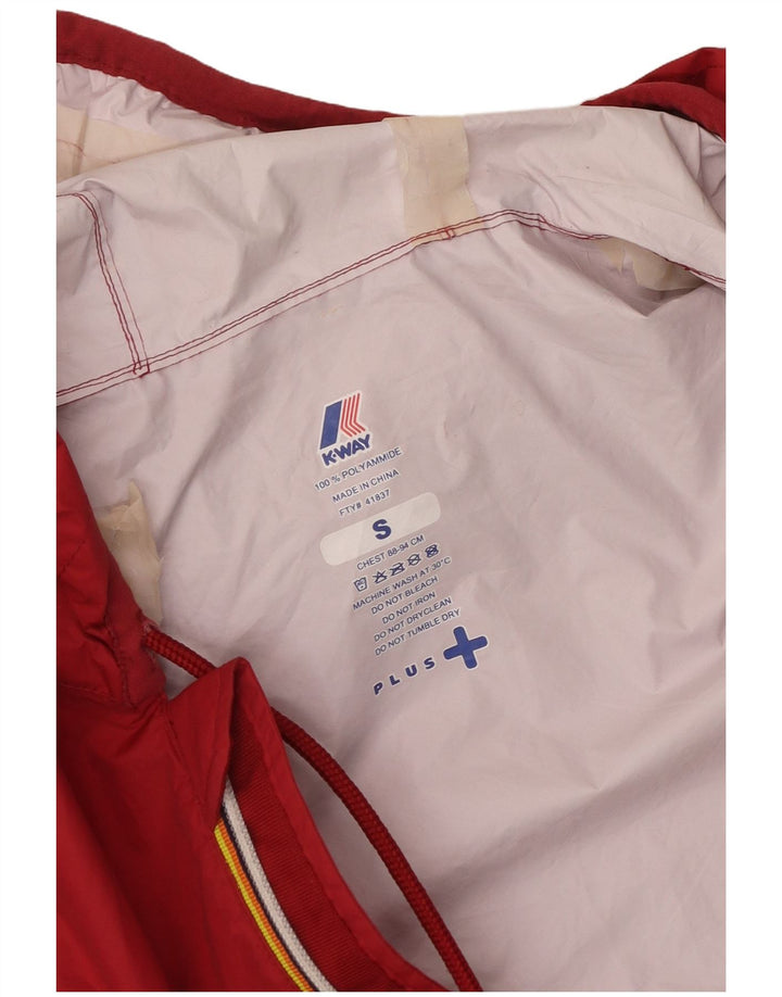 K-Way Herren-Regenjacke mit Kapuze, UK 10, Größe S, Rot, Polyamid