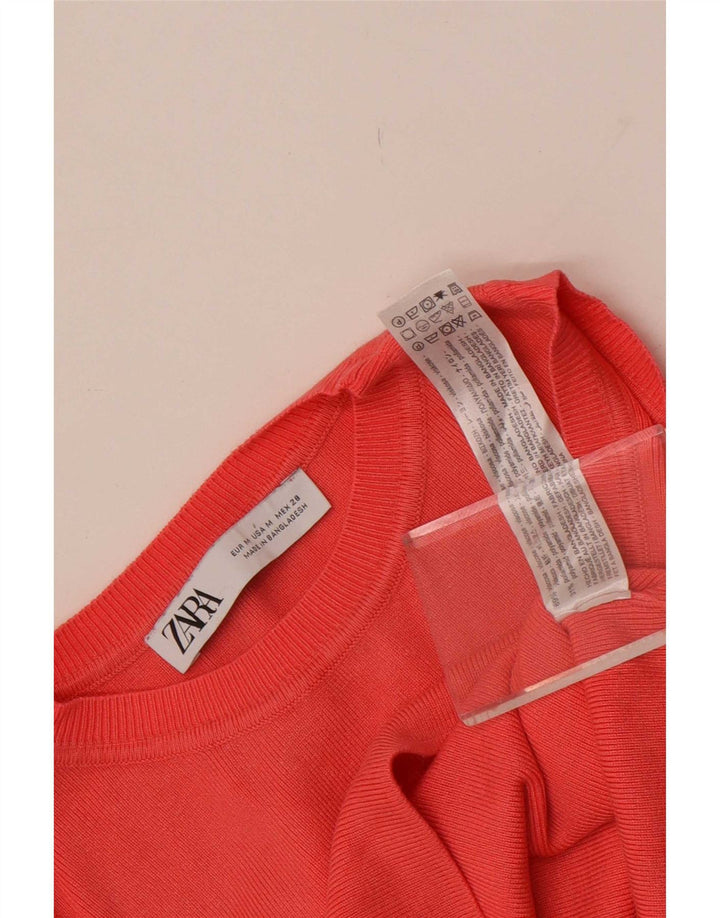 Zara Damen Crop Vest Top UK 12 Mittelrote Viskose