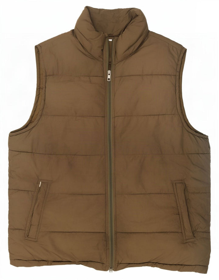 Gap Herren Wattierte Weste UK 38 Mittel Khaki Polyester