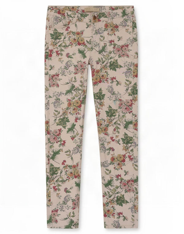 Zara Damen Skinny Jeans EU 36 XS W26 L28 Weiße geblümte Baumwolle