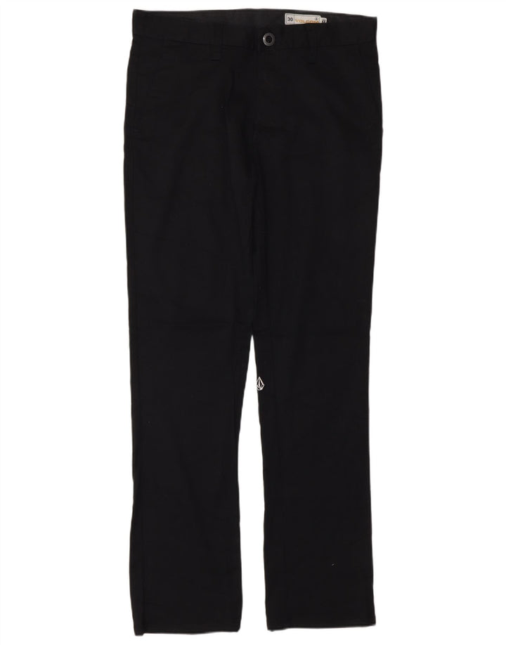 VOLCOM Herren gerade Chinohose W30 L30 schwarze Baumwolle