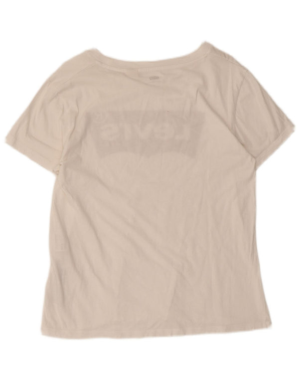 Levi's Damen-T-Shirt mit Grafik, UK 12, mittelweiße Baumwolle