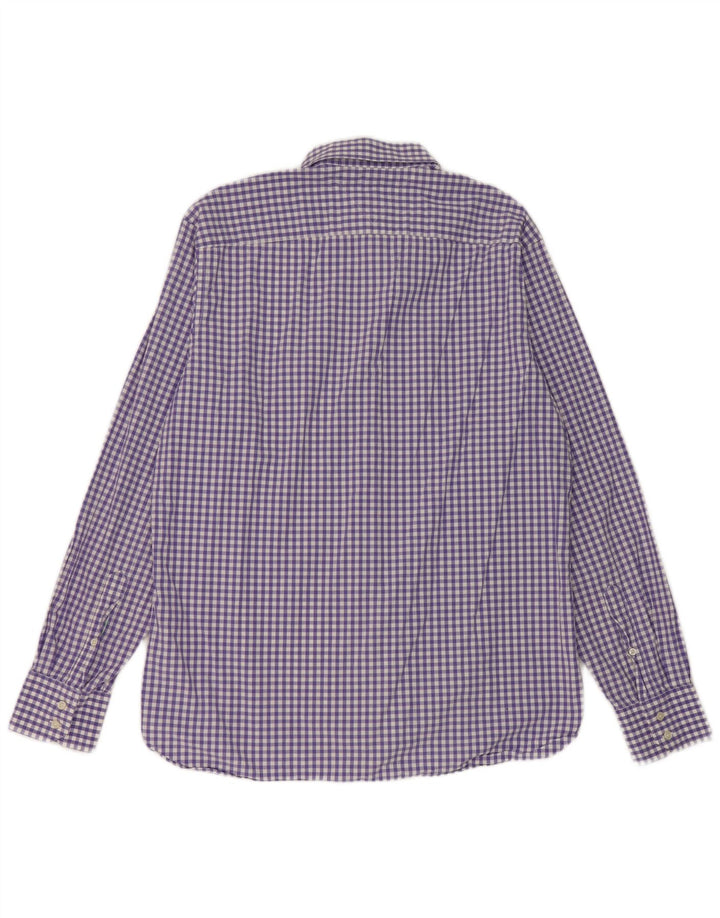 Tommy Hilfiger Herrenhemd, groß, lila Gingham-Baumwolle