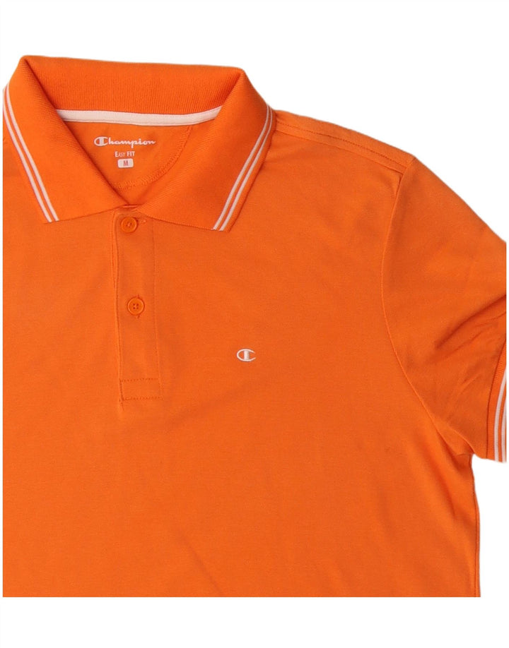 CHAMPION Mens Easy Fit Polo Shirt Medium Orange Cotton