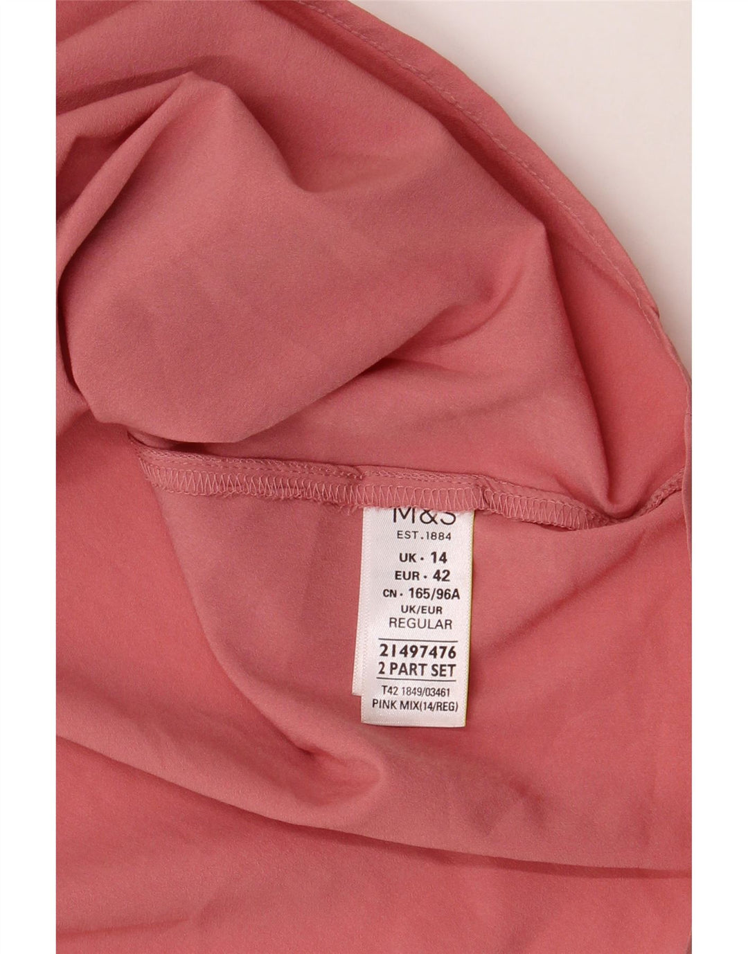 Marks & Spencer Damen Slip Dress UK 14 Mittelrosa Polyester