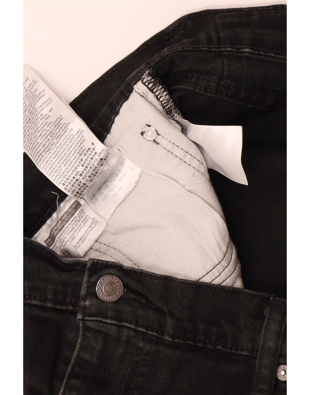 Levi's Herren Straight Jeans W42 L31 Schwarze Baumwolle