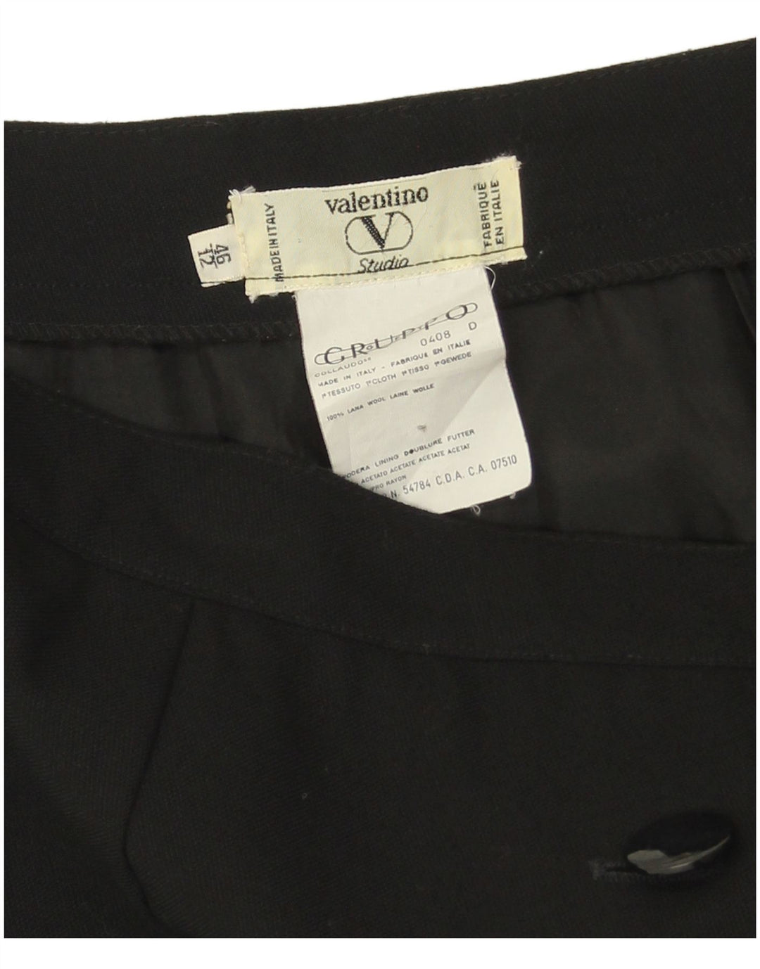 Valentino Damen gerader Rock IT 46 Large W32 Schwarze Wolle