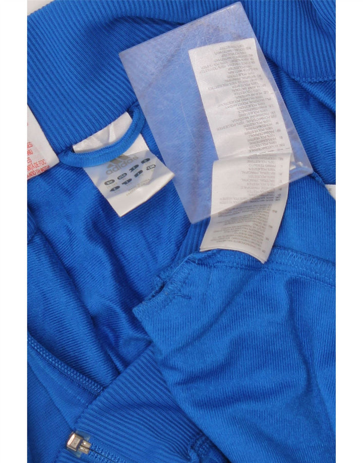 ADIDAS Jungen-Trainingsanzug-Top-Jacke, 15–16 Jahre, blaues Colourblock-Polyester