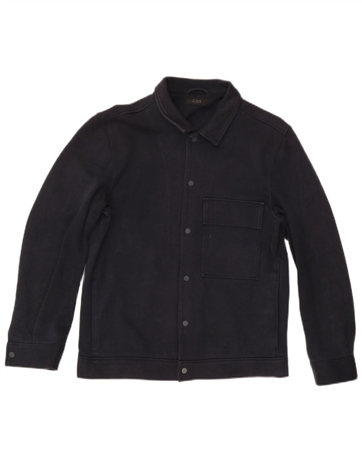 Cos Herren-Utility-Jacke UK 36 Small Marineblaue Baumwolle