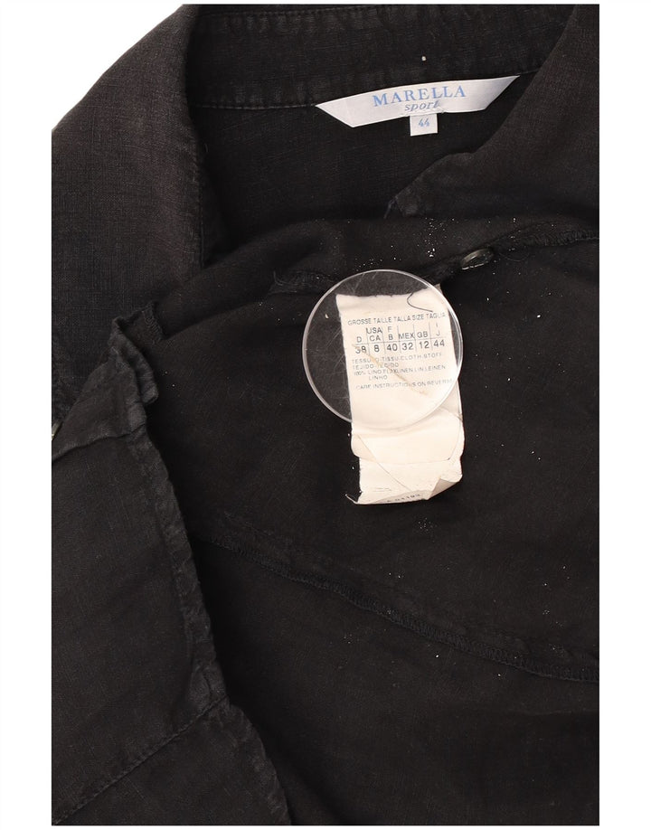 Marella Damenhemd UK 12 Mittelschwarzes Leinen