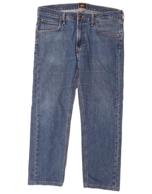 Lee Herren Daren Zip Fly Straight Jeans W34 L26 Blaue Baumwolle