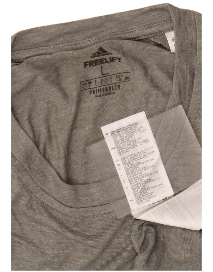 ADIDAS Mens Aeroready Graphic T-Shirt Top Large Grey Polyester
