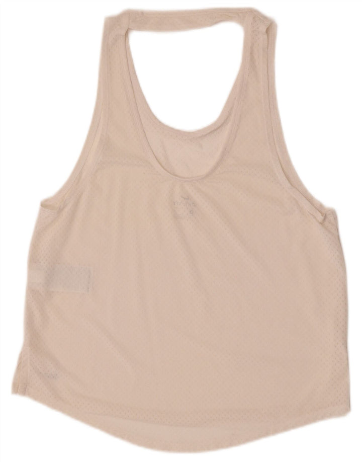 Nike Damen Dri Fit Weste Top UK 12 Medium Off White Polyester