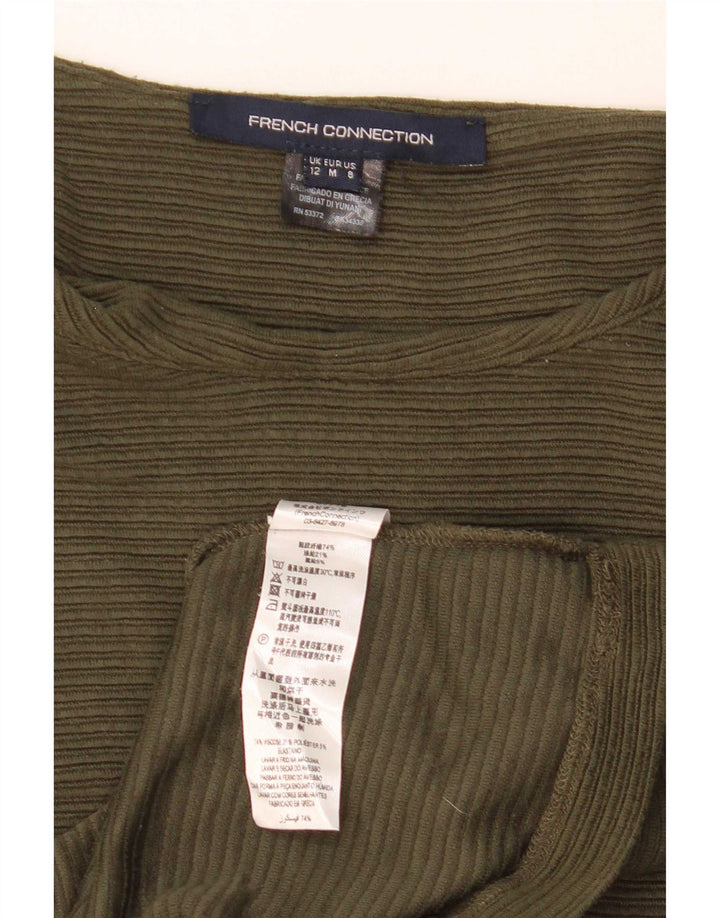 French Connection Damen-Etuikleid mit 3/4-Ärmeln, UK-Gr. 12, mittlere Khaki-Viskose