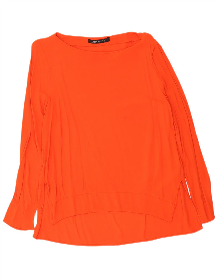 Zara Damen Bluse Top UK 14 Große rote Viskose