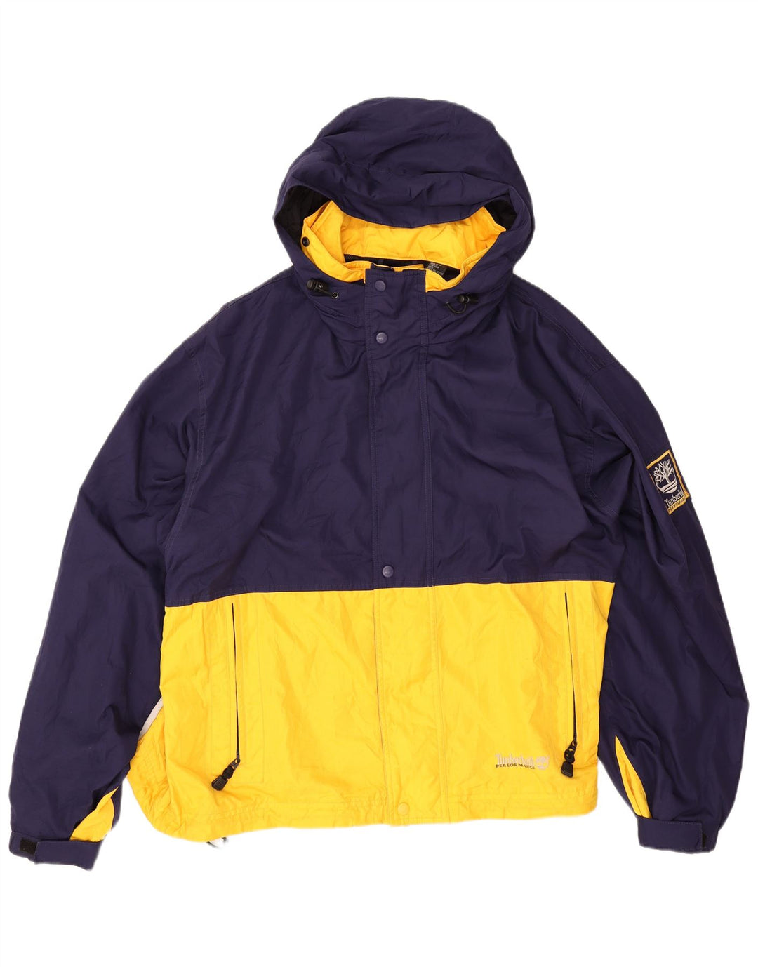 Timberland Herren-Regenjacke mit Kapuze, UK 42, XL, Marineblau, Farbblock-Polyester