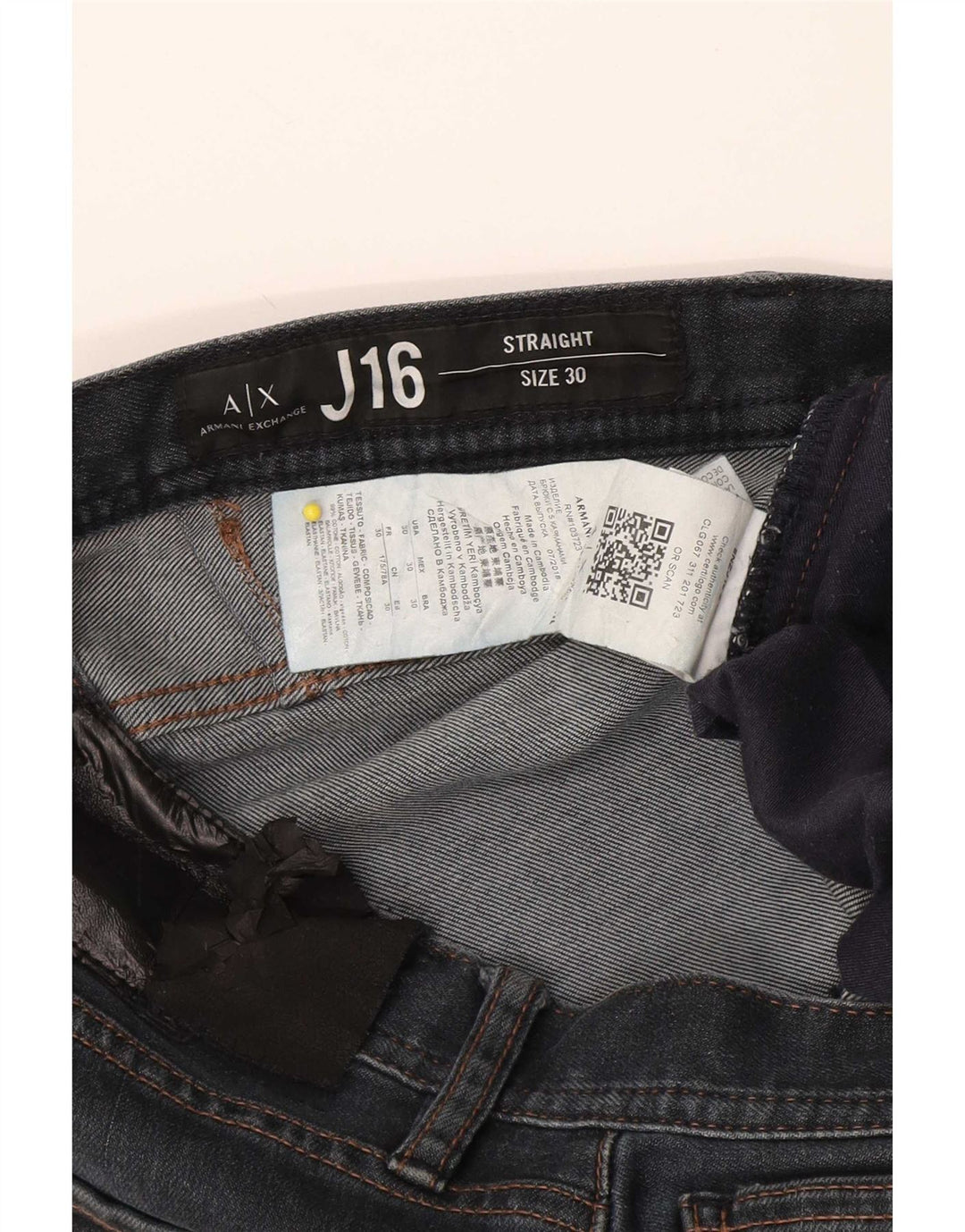 Armani Exchange Herren Straight Jeans W30 L32 Marineblau Baumwolle