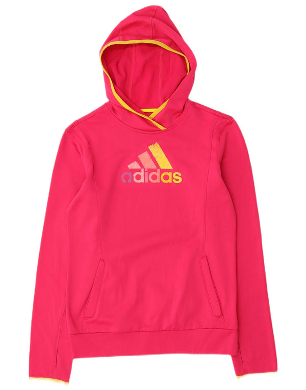 Adidas Damen Climawarm Graphic Hoodie Pullover UK 8/10 Small Rosa Polyester