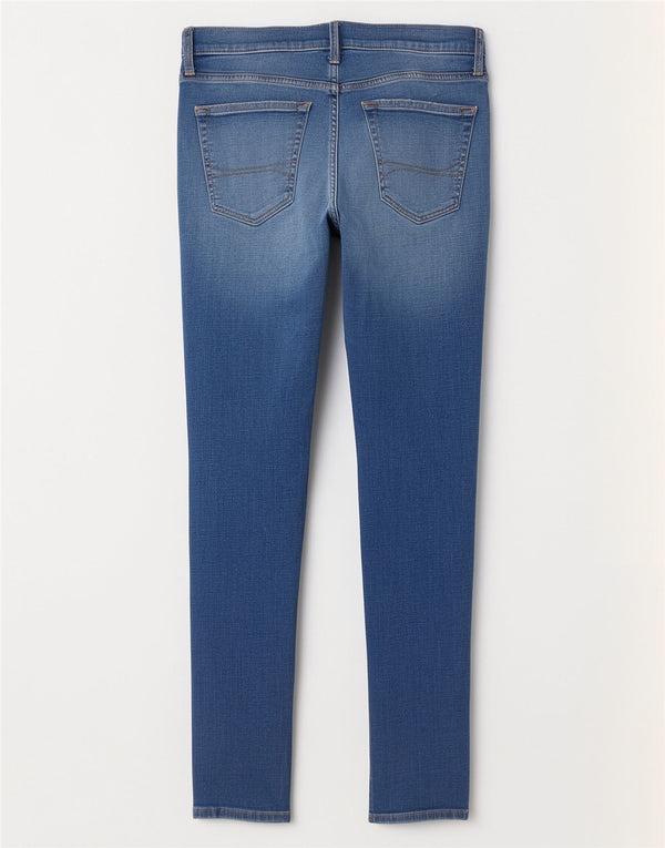 Hollister Damen Distressed Skinny Jeans W32 L32 Blaue Baumwolle