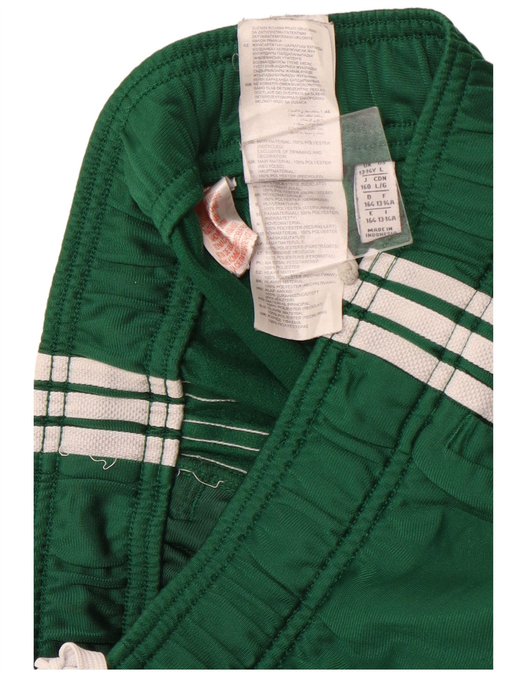 ADIDAS Jungen-Trainingshose, Jogginghose, 13–14 Jahre, grünes Polyester