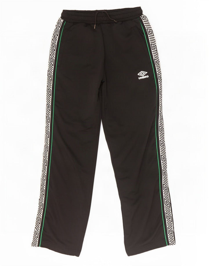 Umbro Herren-Trainingshose mit Grafik, groß, schwarzes Farbblock-Polyester