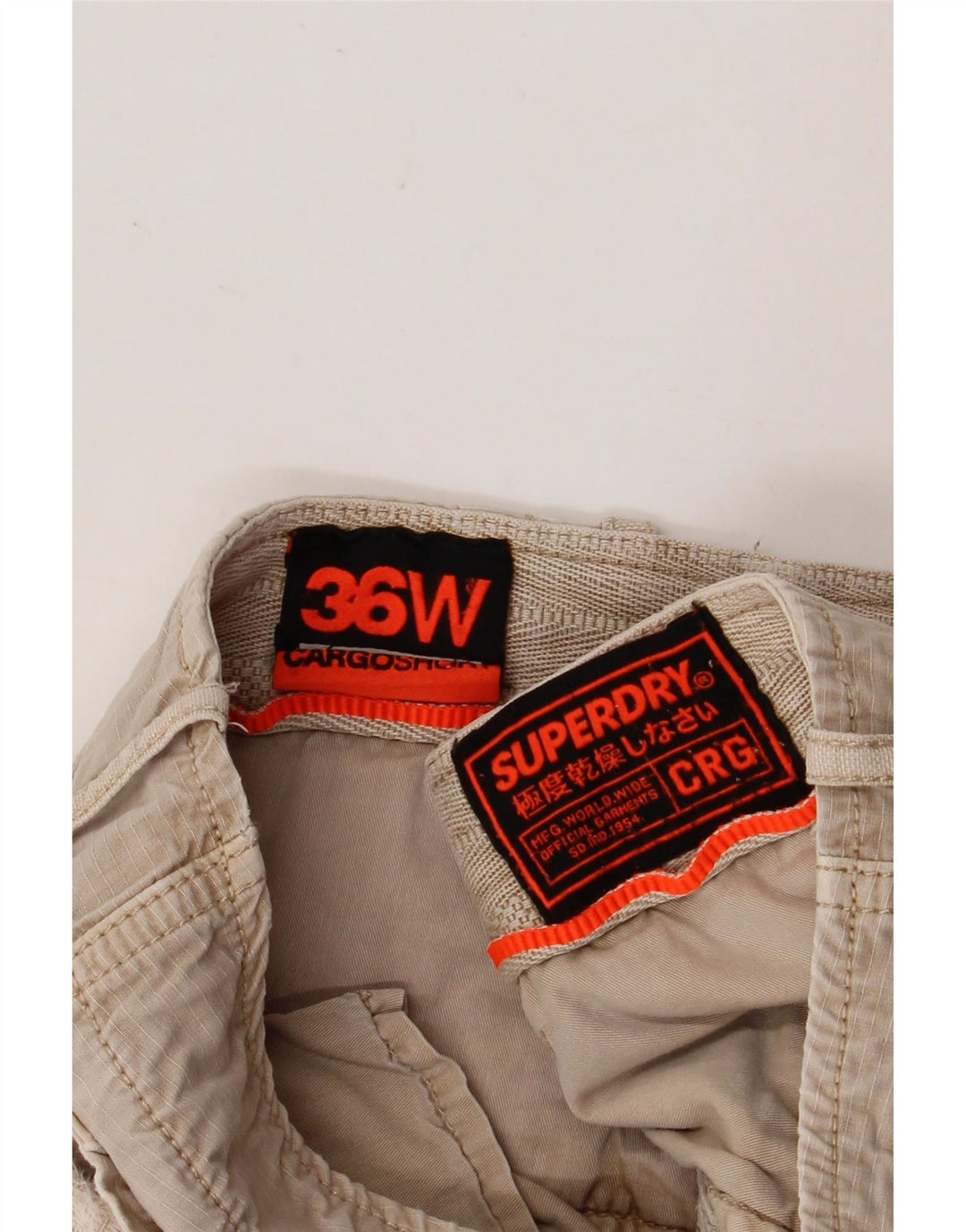 Superdry Herren Cargoshorts W36 Large Beige Baumwolle