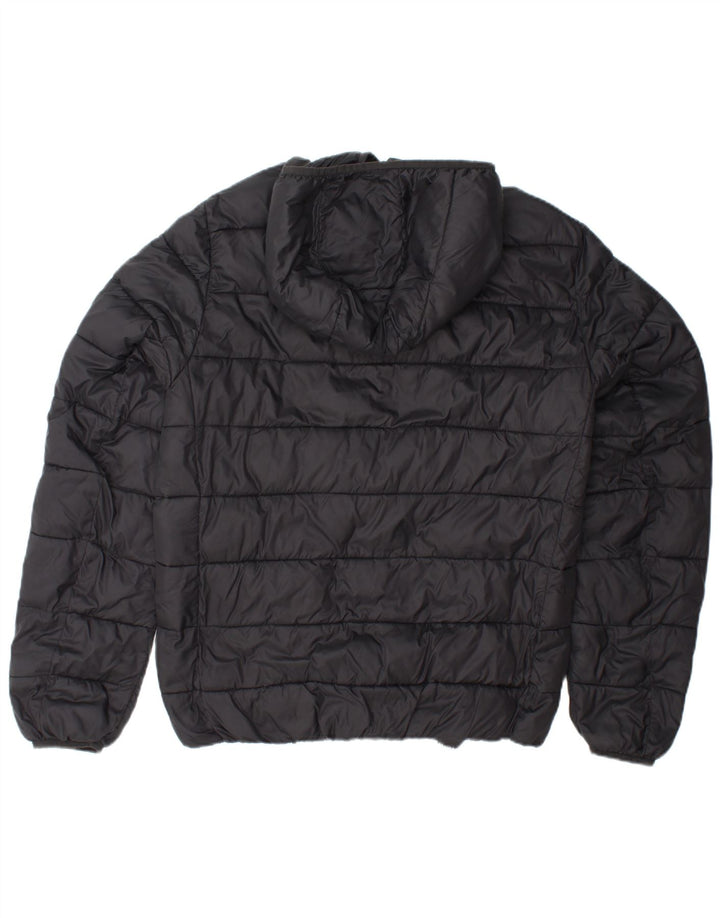 REFRIGUE Wattierte Herrenjacke mit Kapuze, UK 38, mittelschwarz