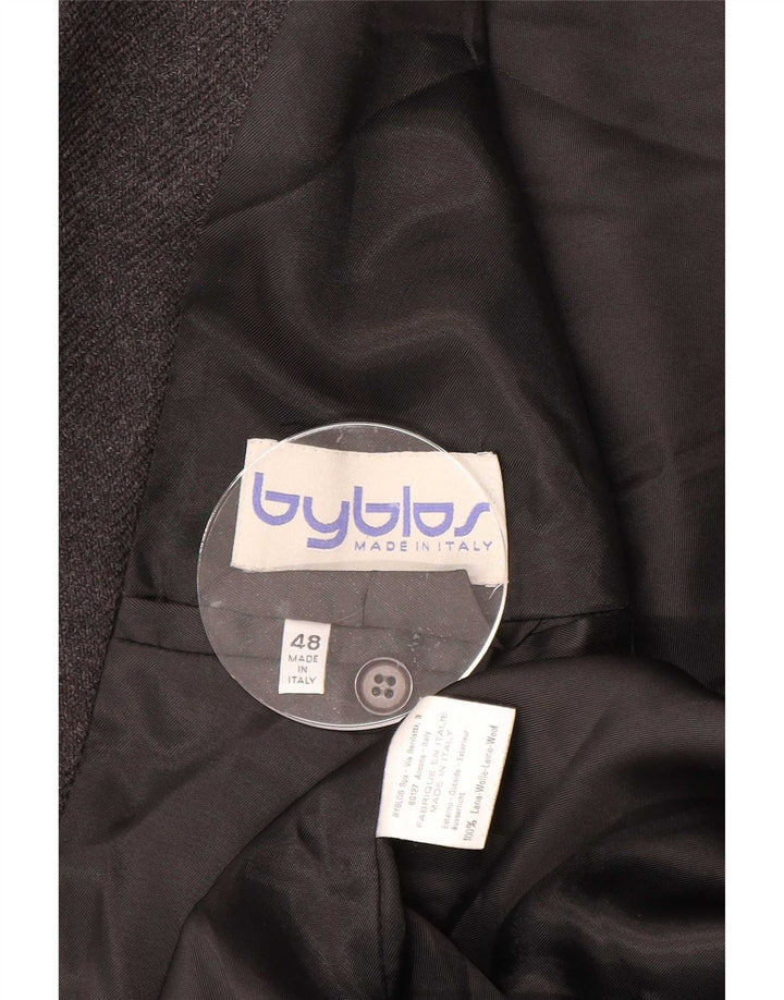 Byblos Herren-Blazer mit 2 Knöpfen, IT 48, mittelgraue Wolle