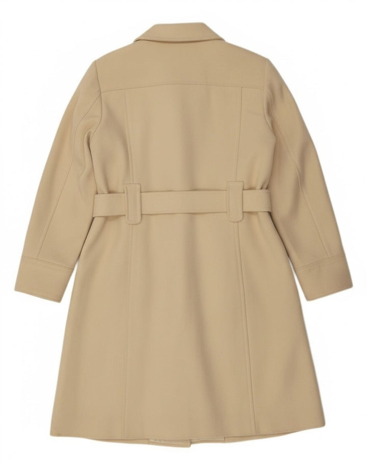 Benetton Damen Zweireihiger Mantel IT 44 Mittelweiße Wolle