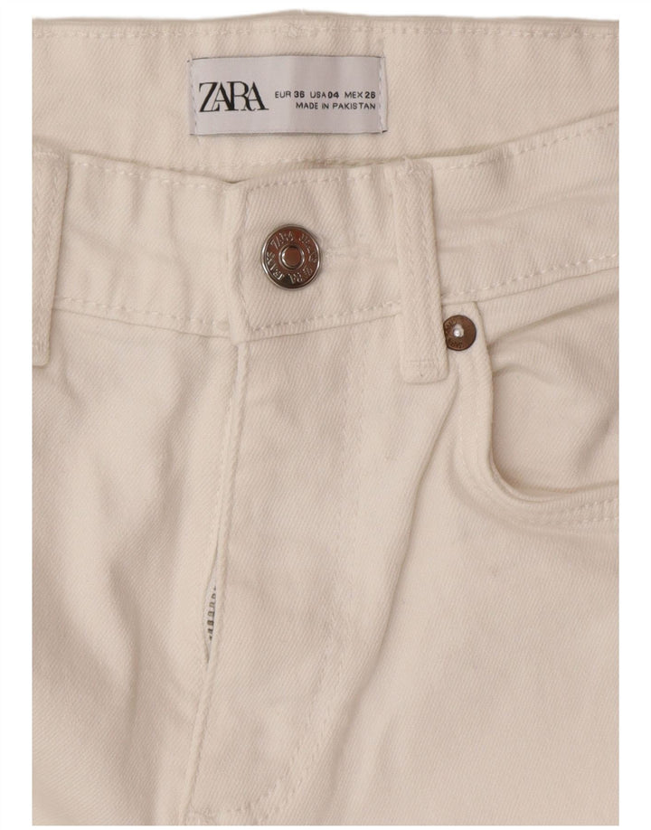 Zara Damen Bootcut Jeans EU 36 XS W26 L27 Weiß