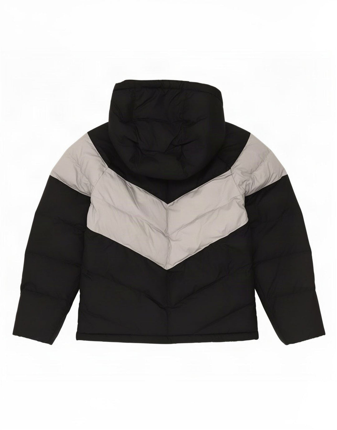 Nike Jungen-Jacke mit Kapuze, gepolstert, 12–13 Jahre, Größe L, Schwarz, Farbblock